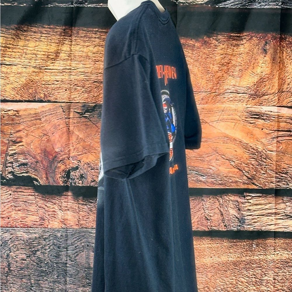 Harley-Davidson Navy Tee with Retro Motorcycle Graphic - Picture 3 of 15
